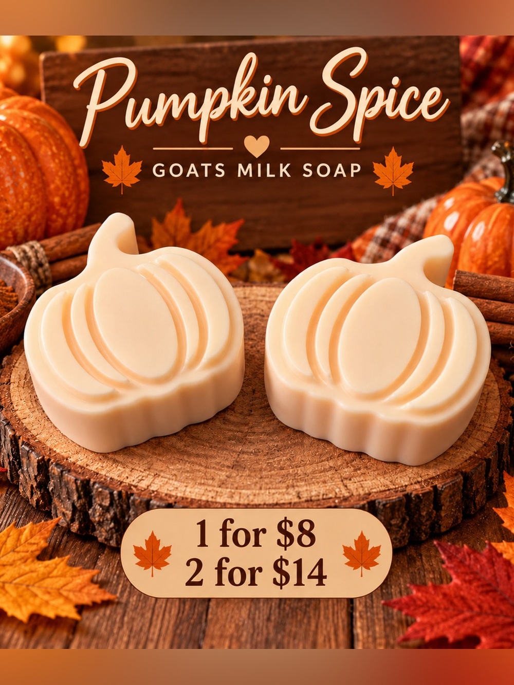 Pumpkin Spice Goats Milk Soaps-Handcrafted
